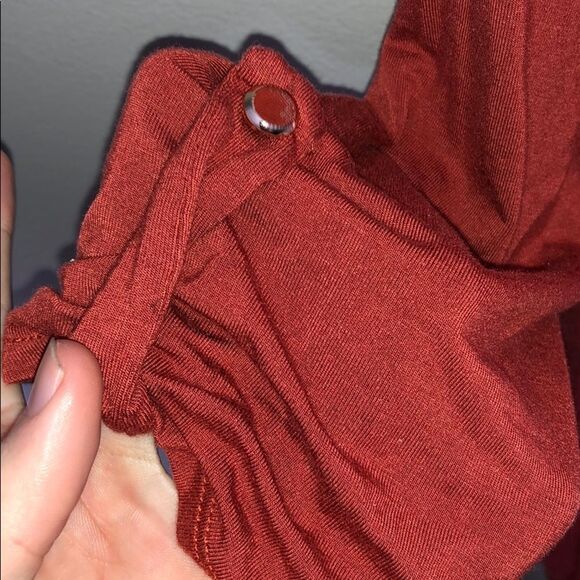 Naif Burnt Orange White Long Sleeve Cardigan Top - Picture 4 of 7